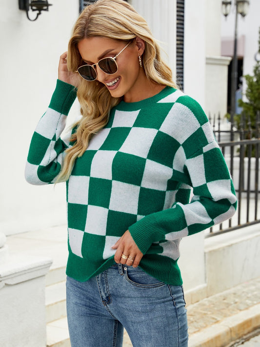 Checkered Win Sweater